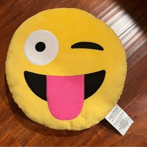 Emoji 😜 Tongue Face Emoticon Cushion Stuffed Plush Soft Pillow, Yellow